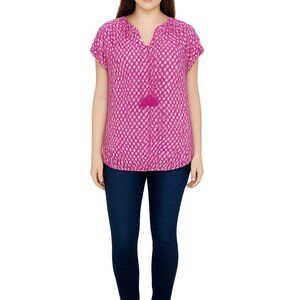 Blouse St John's Bay Tunic Top Shirt Cap Sleeves Women's WOMAN'S Large Petite